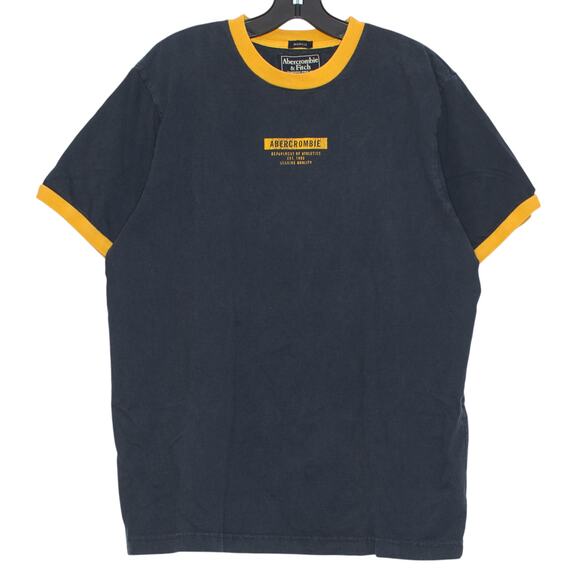 Abercrombie Mens Shirt Muscle Y2K 90s Skater Streetwear Retro Grunge Blue XL - Picture 1 of 6